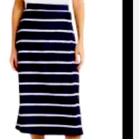 CLUB MONACO (S) Terry Toweling Skirt Jupe Navy Stripe - Picture 12 of 12